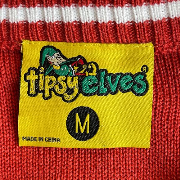 Tipsy Elves Scared Gingerbread Man Ugly Christmas Sweater Size Medium - Picture 4 of 4